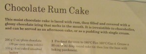 Mary Berry's Chocolate Rum Cake